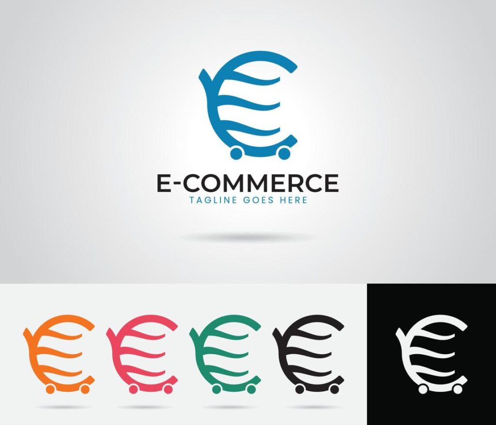 e commerce logo design with multiple colors business logo template vector